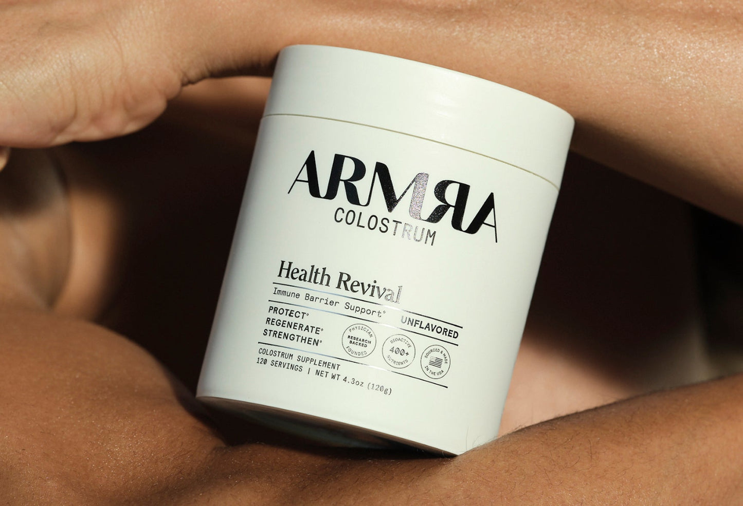 ARMRA Colostrum™ Powder | Unflavored | Gut Health & Bloating | Skin & Hair | Immunity | Keto, Gluten & Fat-Free | 120 Servings